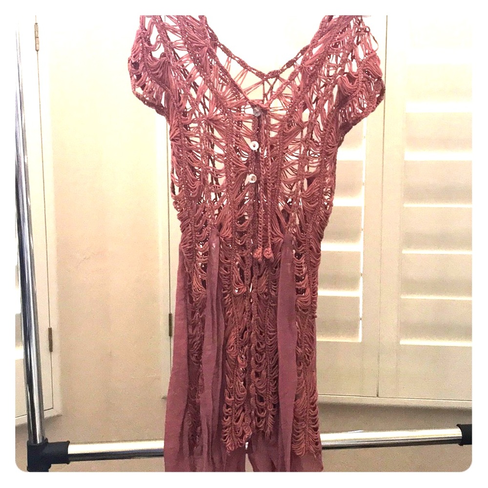 Crochet swim suit coverup.